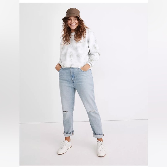 Madewell Denim - Madewell The High-Rise Slim Crop Boyjean in Dumas Wash: Ripped Edition 31